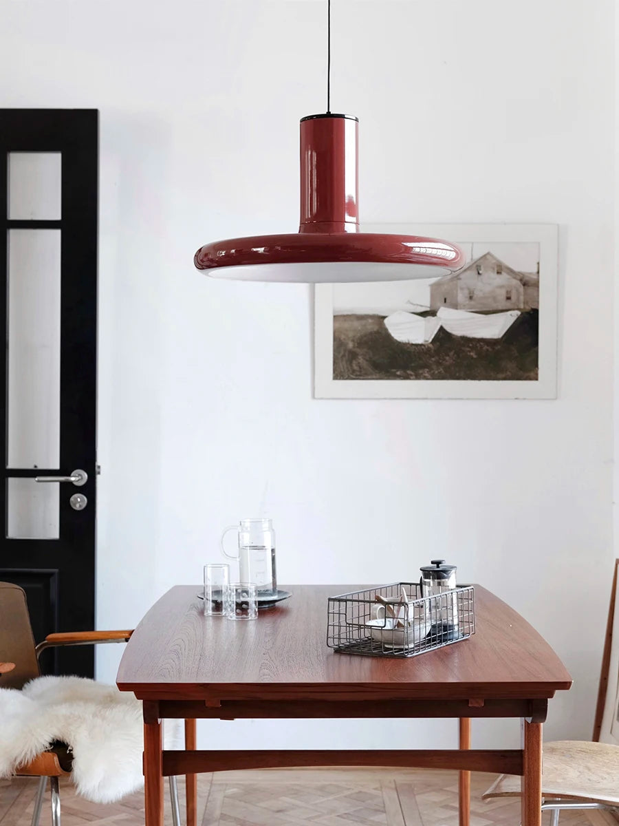 Suspension soucoupe volante rouge ovni nordique Vintage - vue 2 sur 7