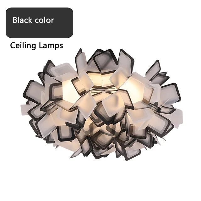 suspension fleur design italie led acrylique pour salon chambre - vue 13 sur 20