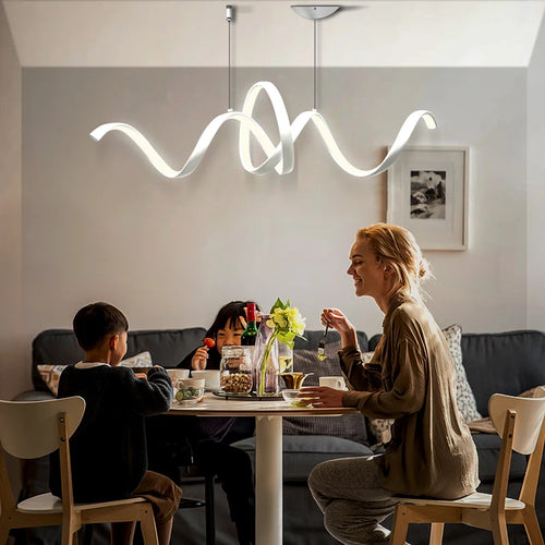 suspension LED en aluminium forme de s décorative - vue 3 sur 6