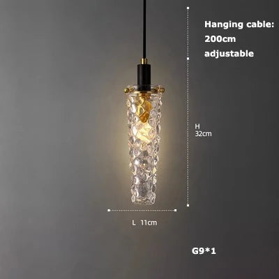 suspension en verre cristal art déco avec éclairage led - vue 26 sur 25