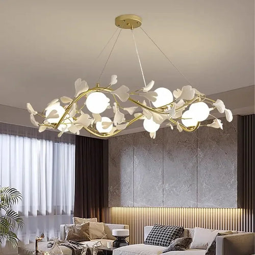 lustre moderne à pétales pour décoration intérieure créative - vue 2 sur 9