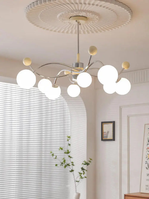 lustre à led en verre et fer pour décoration intérieure - vue 5 sur 9
