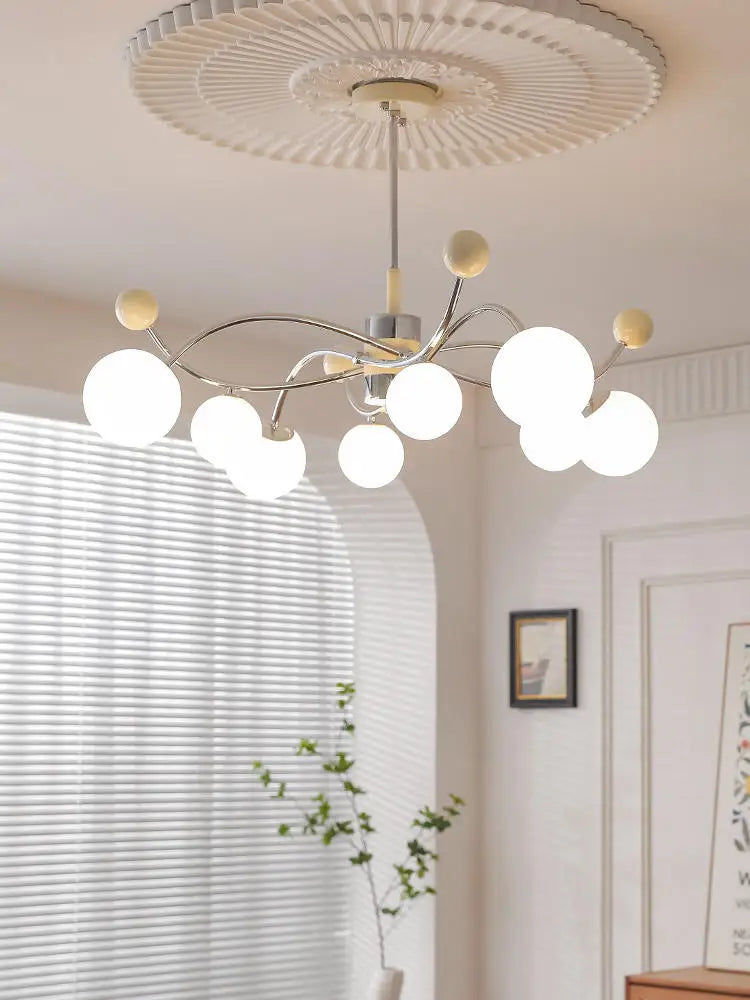 lustre à led en verre et fer pour décoration intérieure - vue 5 sur 9