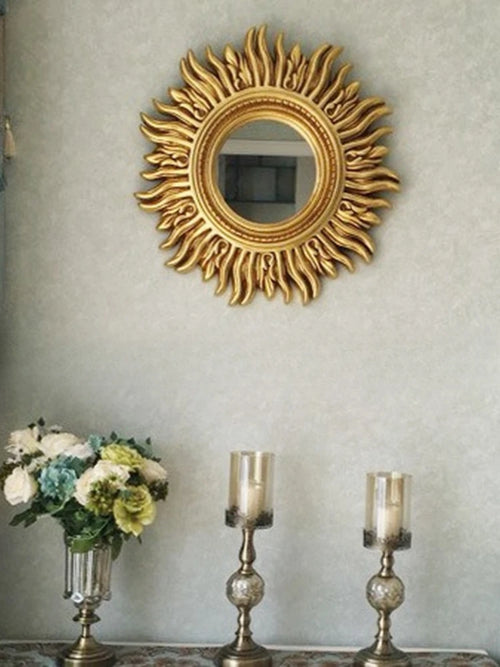 miroir décoratif mural sun apolo art designs or argent - vue 9 sur 14