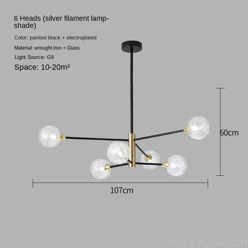 lustre moderne en forme de haricot avec éclairage led suspendu - vue 12 sur 16