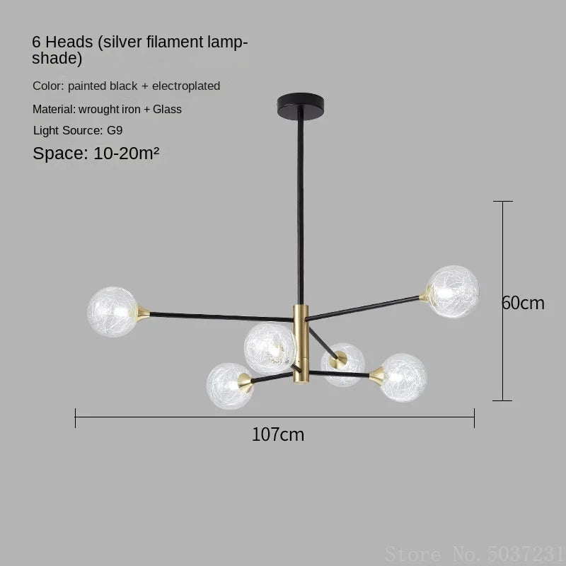 lustre moderne en forme de haricot avec éclairage led suspendu - vue 11 sur 16