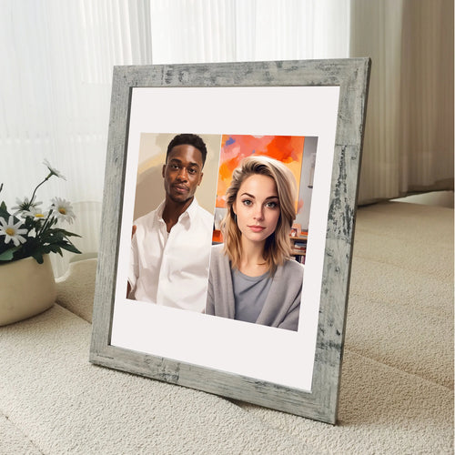 cadre photo personnalisé en bois vintage pour couple - vue 2 sur 9