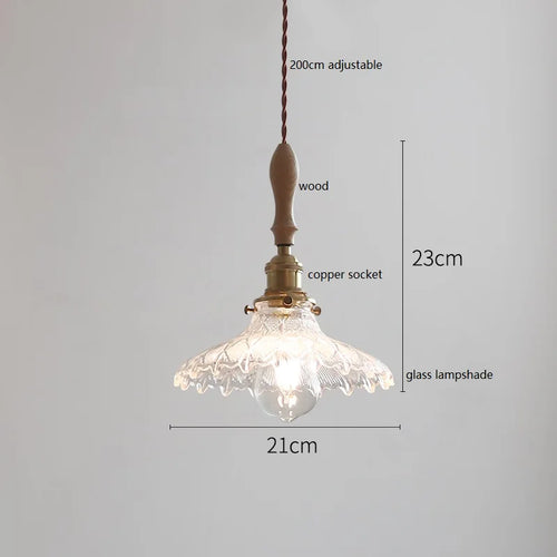 Suspension style japonais en céramique et bois de frêne vintage - vue 12 sur 29