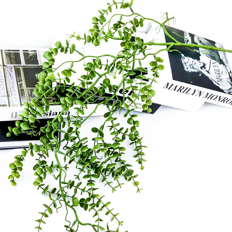 plantes artificielles en rotin et eucalyptus pour décoration intérieure et extérieure - vue 3 sur 6