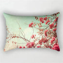 housse de coussin arc-en-ciel fleurs rouges et roses