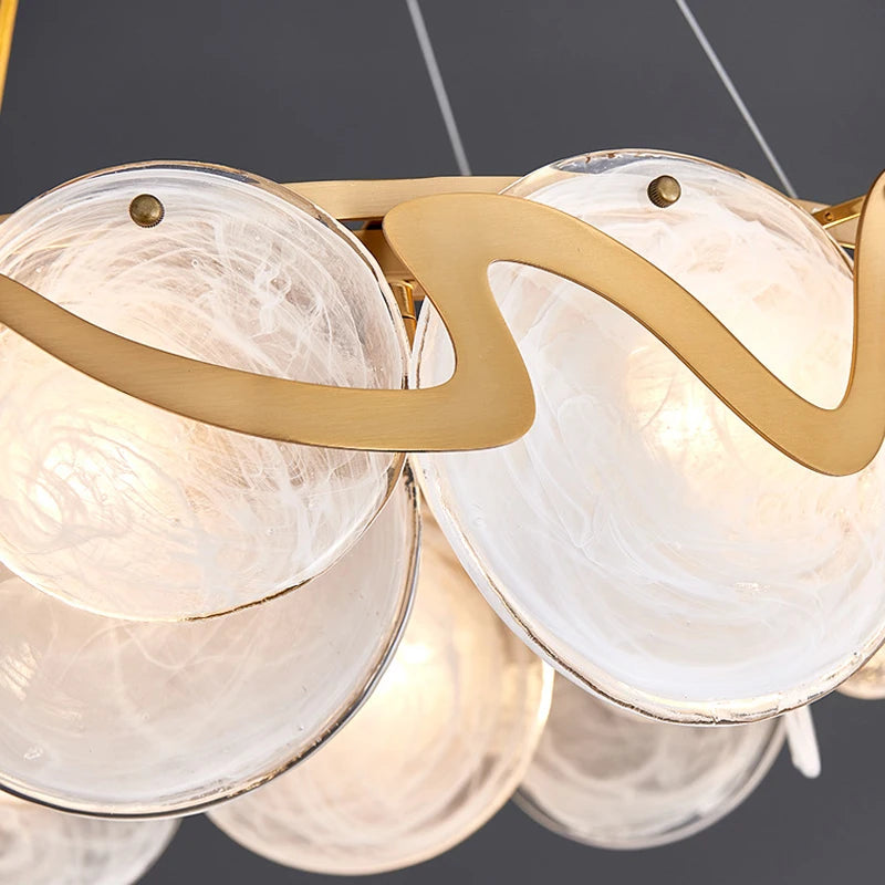 Modern crystal chandelier with adjustable suspension cable E14 pendant light,living room bedroom kitchen ceiling chandelier - vue 5 sur 16