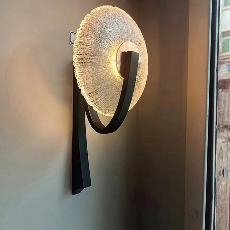 applique murale led métal verre transparent pour intérieur design élégant - vue 2 sur 8