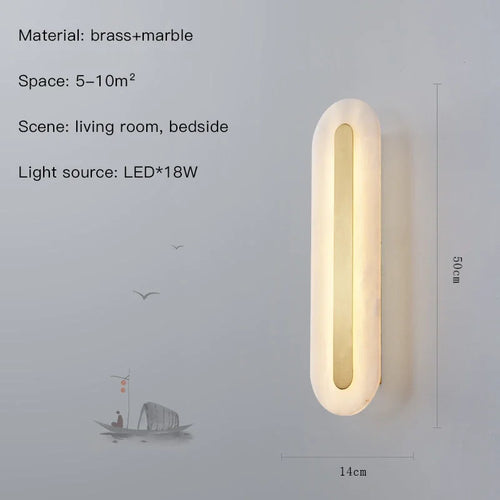 applique murale en marbre éclairage led décoratif pour intérieur moderne - vue 12 sur 12