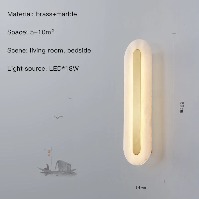 applique murale en marbre éclairage led décoratif pour intérieur moderne - vue 11 sur 12