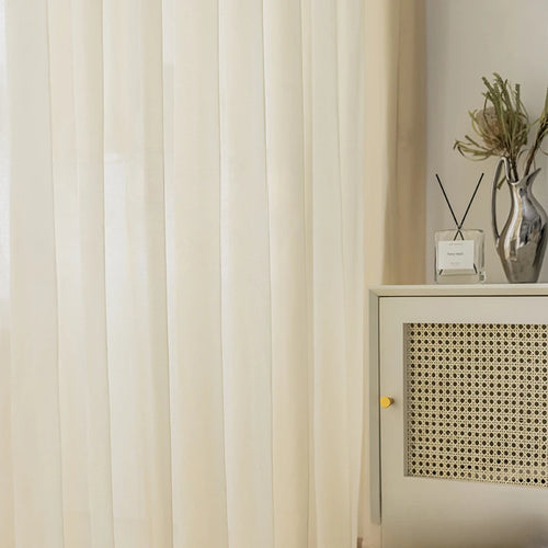 Rideau minimaliste translucide plissé isolant pour salon chambre - vue 2 sur 10