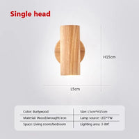 Applique murale LED nordique originale en bois multi-angle réglable projecteur pour chambres salons étude Den éclairage Luminaire
