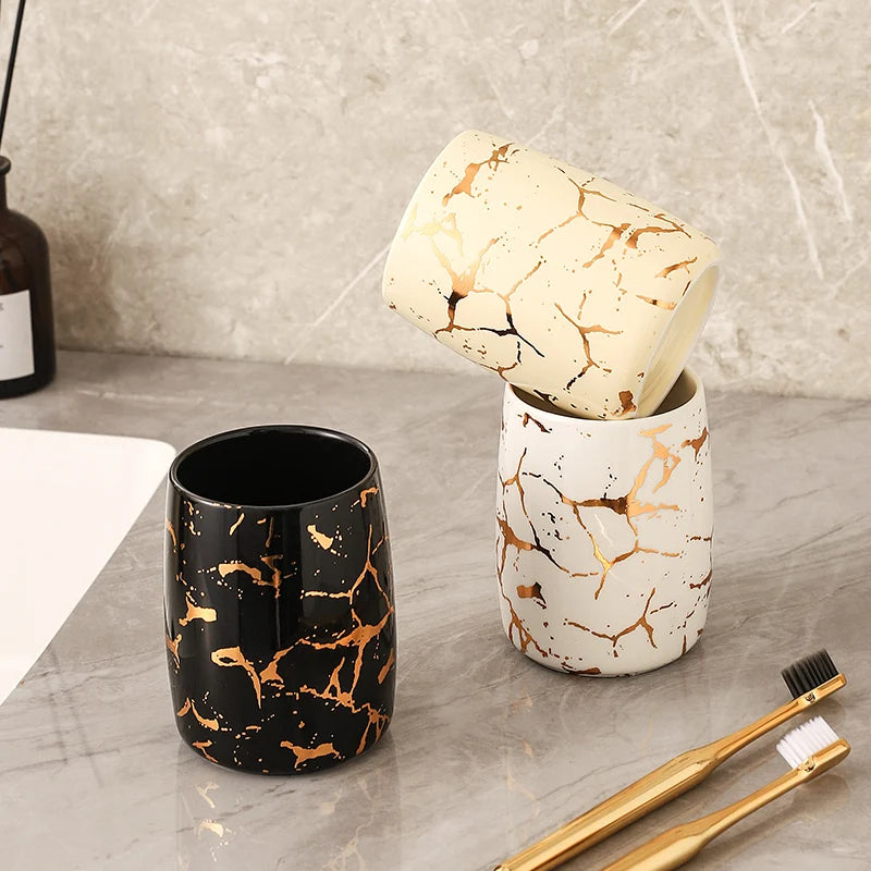 tasse en céramique marbrée haut de gamme pour couples décorative - vue 3 sur 26