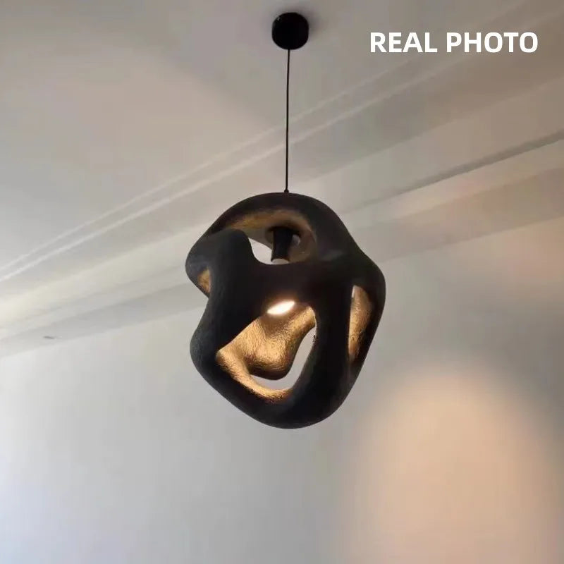 suspension led minimalisme nordique style wabi sabi luminaires - vue 5 sur 8