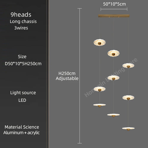 lustre moderne à led pour éclairage intérieur élégant - vue 15 sur 26