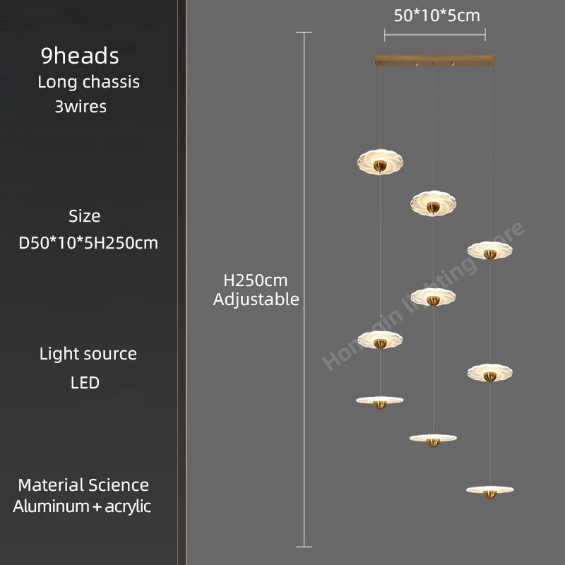 lustre moderne à led pour éclairage intérieur élégant - vue 14 sur 26