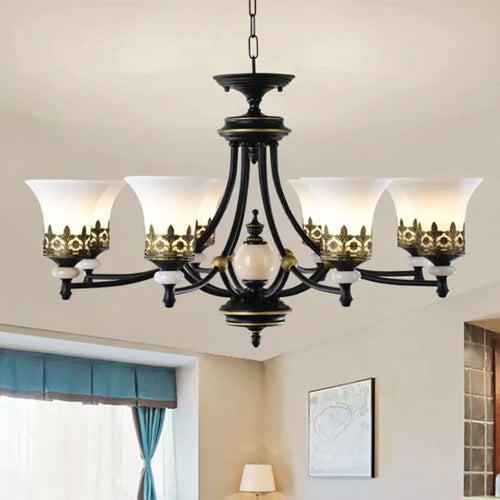 lustre à led rétro en verre pour intérieur vintage - vue 3 sur 15