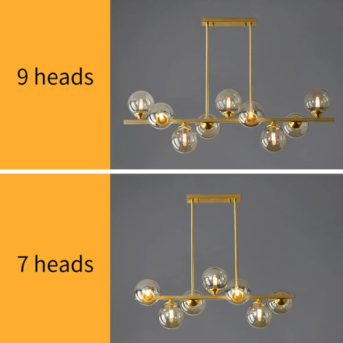 lustre led de luxe design moderne en verre - vue 5 sur 9