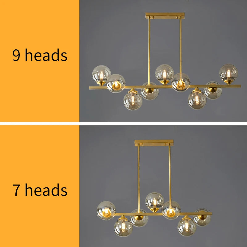 lustre led de luxe design moderne en verre - vue 4 sur 9