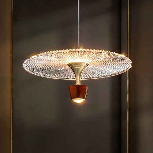 suspension led rond acrylique avec cordon réglable - vue 5 sur 9
