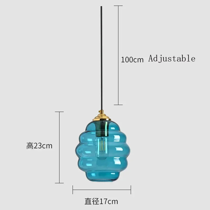 lustre moderne en verre pour cuisine et restaurant - vue 14 sur 15