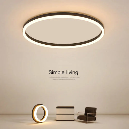 plafonnier led ultra fin design nordique moderne décoratif d'intérieur - vue 6 sur 6