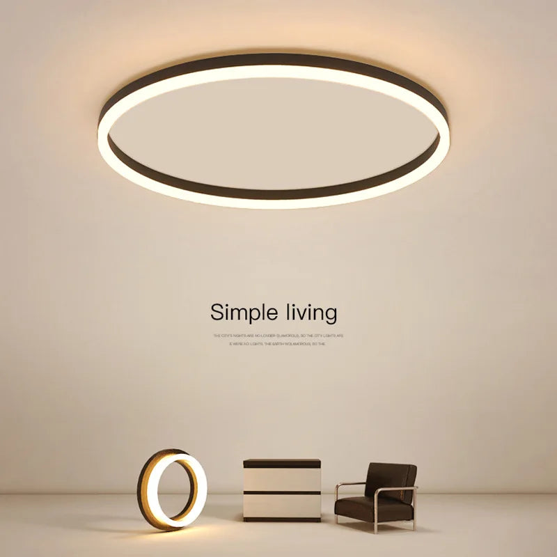 plafonnier led ultra fin design nordique moderne décoratif d'intérieur - vue 6 sur 6