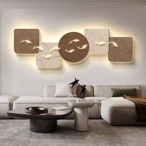 applique murale led lune peinture haute qualité suspendue - vue 3 sur 9