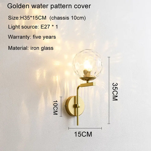 applique murale led moderne en forme de boule de verre pour décoration intérieure - vue 11 sur 10
