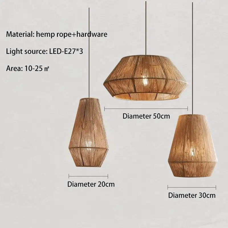 suspension en rotin japonais style wabi sabi pour espaces rustiques - vue 9 sur 16