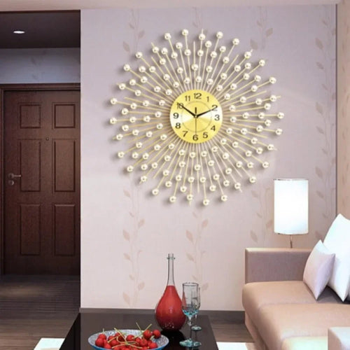 horloge murale créative en métal design européen silencieuse - vue 5 sur 9