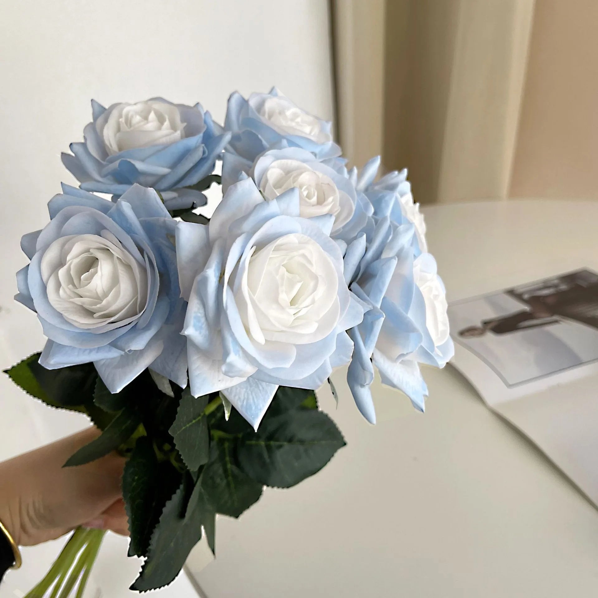 lot de 5 fleurs artificielles hydratantes pour mariage et saint-valentin - vue 3 sur 15