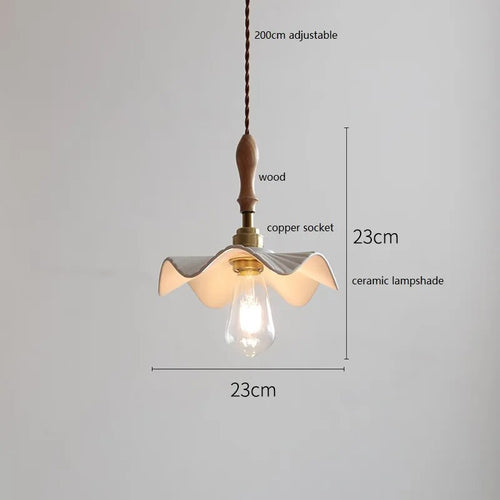 Suspension design led papillon céramique et bois - vue 15 sur 30
