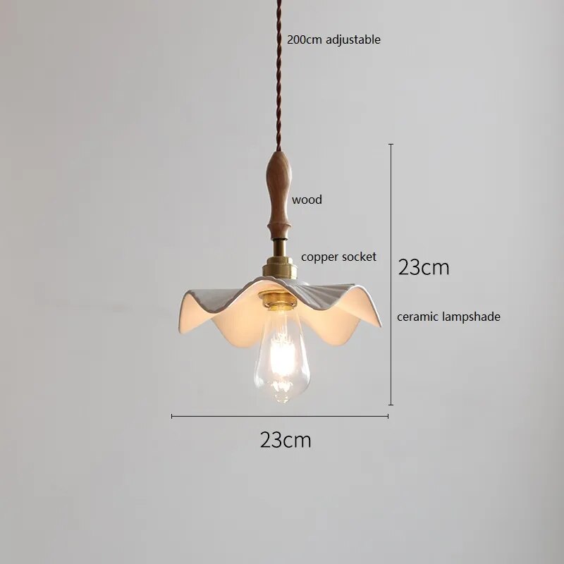Suspension design led papillon céramique et bois - vue 14 sur 30