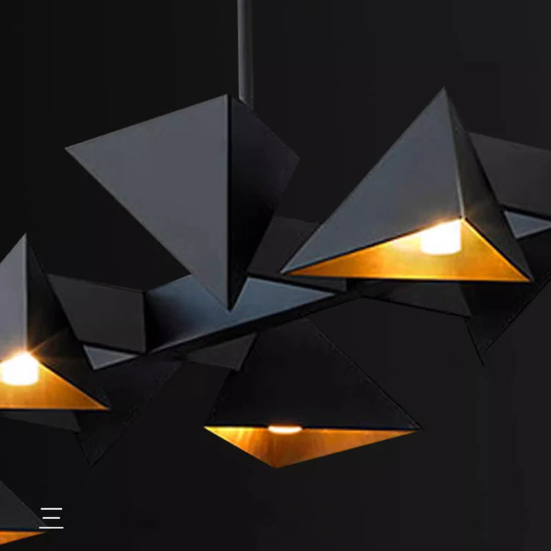 Lustre design moderne en métal noir décoratif intérieur - vue 6 sur 9