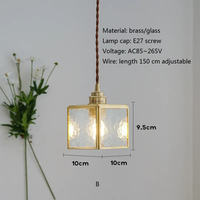 suspension vintage en cuivre avec verre pour éclairage intérieur - vue 9 sur 9