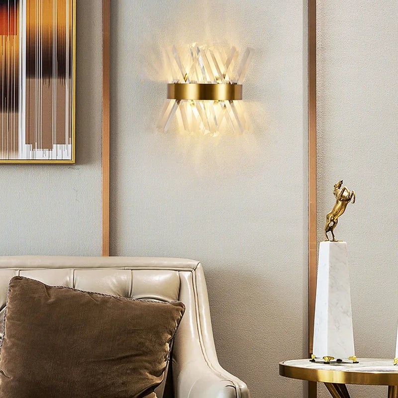 applique murale moderne en cristal pour éclairage intérieur décoratif - vue 2 sur 6