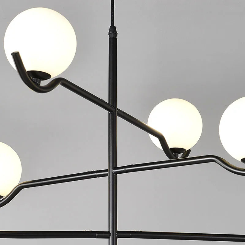 lustre en verre blanc design moderne pour intérieur élégant - vue 5 sur 9