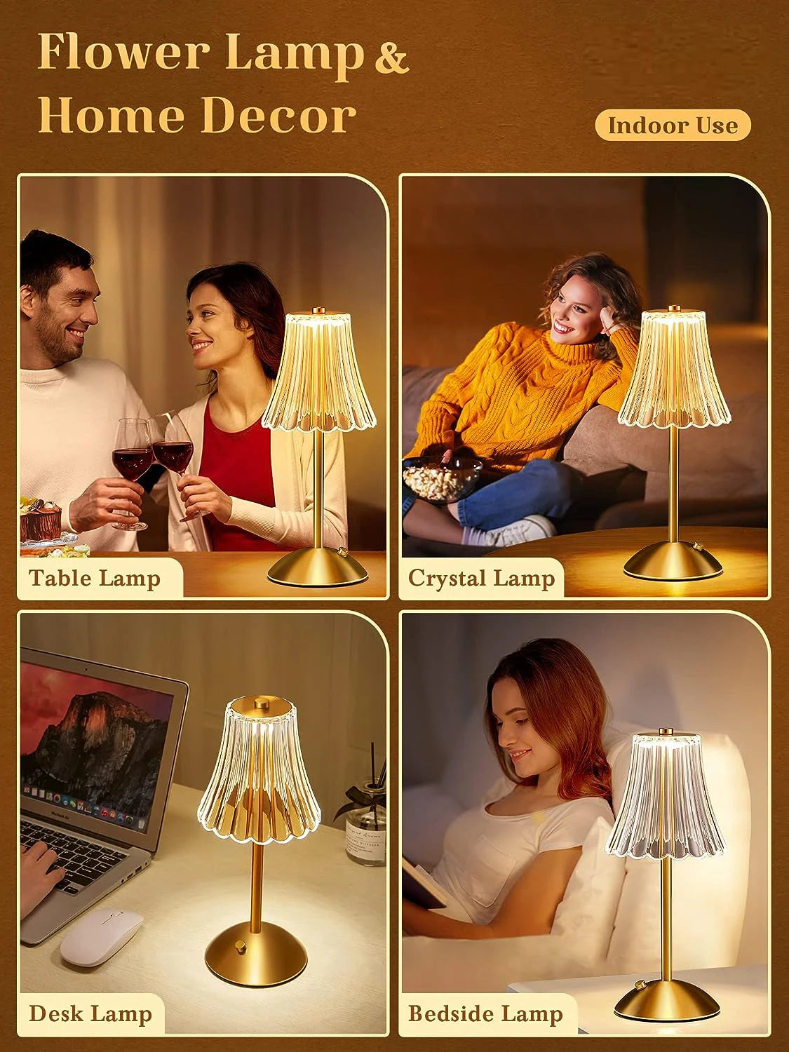 lampe de bureau tactile rechargeable sans fil pour lecture et décoration - vue 5 sur 7