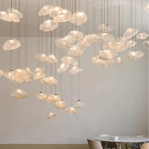 lustre moderne 	 en verre pour restaurant et magasin de vêtements - vue 7 sur 10