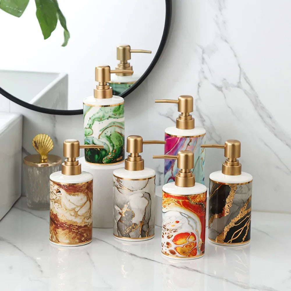 distributeur de savon doré créatif pour salle de bain - vue 5 sur 12