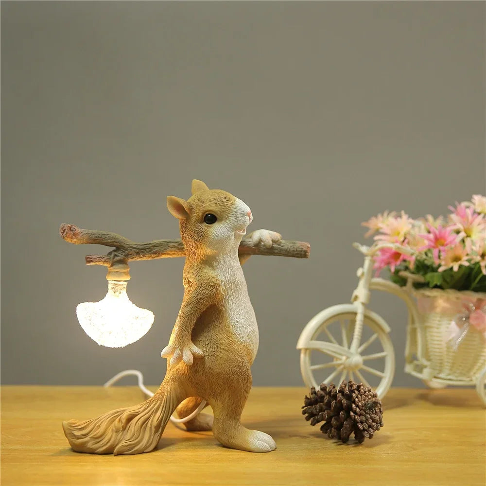 lampe de chevet écureuil intelligent mini veilleuse décorative pour enfants