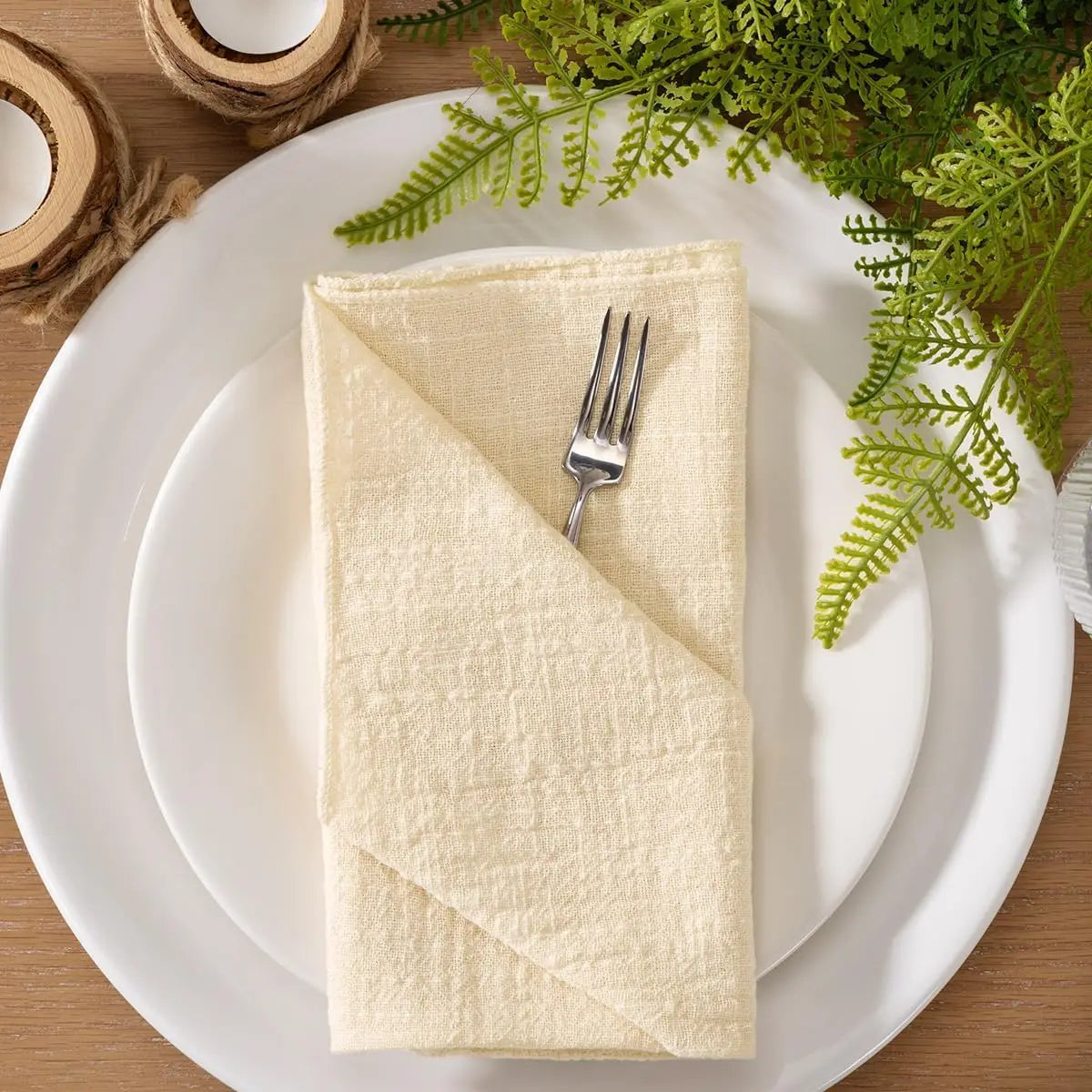 Serviette de table lot 10 gaze coton 32x32