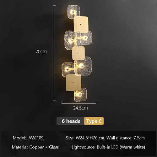 applique murale led cuivre design pour éclairage décoratif moderne - vue 9 sur 9