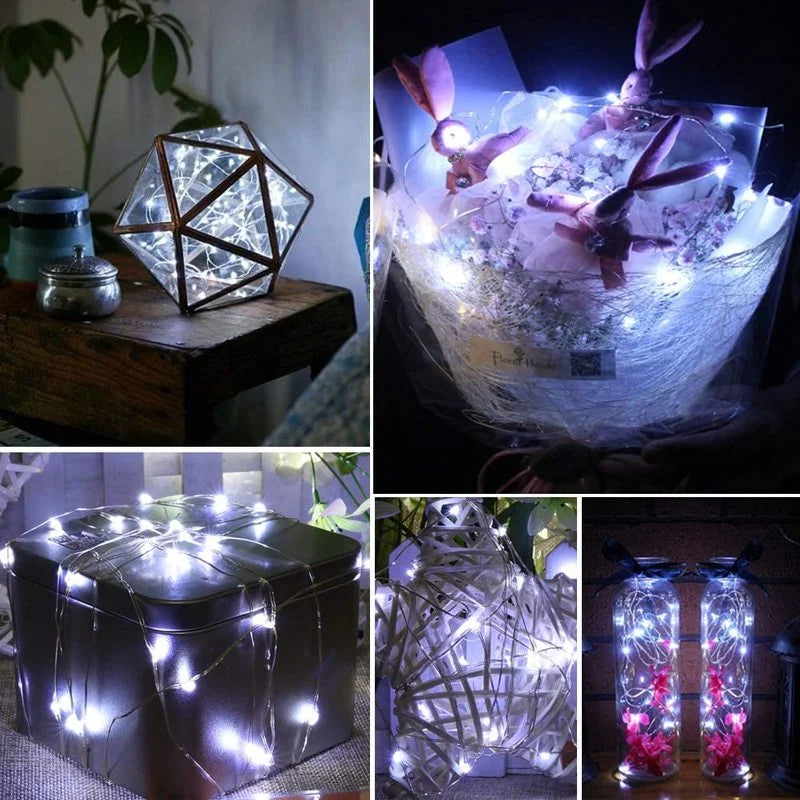 guirlande lumineuse led en cuivre pour décorations de fête et Noël - vue 6 sur 9