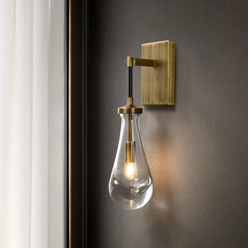 applique murale minimaliste de luxe en verre et cuivre led 2023 - vue 2 sur 8